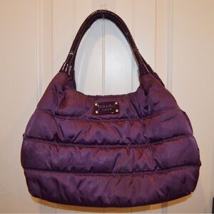 Kate Spade Alpine Hills Stevie Quilted Purple Nylon Bag.